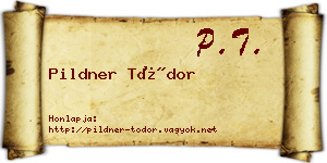 Pildner Tódor névjegykártya